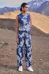 Buy_Dash And Dot_Blue Cotton Embroidery Denim Pant _at_Aza_Fashions