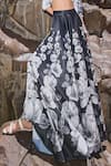 Buy_Dash And Dot_Black Polyester Off-shoulder Floral Print Maxi Skirt Set _Online_at_Aza_Fashions