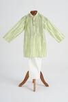 Buy_Minime Organics_Green Cotton Patterned Kurta And Pyjama Set _at_Aza_Fashions
