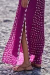 Buy_Dash And Dot_Purple Viscose One Shoulder Single Sleeve Bandhani Dress _Online_at_Aza_Fashions