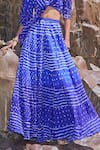Buy_Dash And Dot_Blue Viscose Royal Flared Bandhani Pant _Online_at_Aza_Fashions