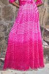 Dash And Dot_Fuchsia Viscose Bandhani Flared Skirt _Online_at_Aza_Fashions