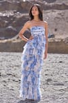 Buy_Dash And Dot_Multi Color Polyester Off-shoulder Cascading Ceramic Print Maxi Dress _at_Aza_Fashions