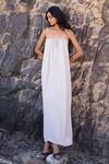 Buy_Dash And Dot_Off White Polyester Beads Off-shoulder Pearl Poplin Midi Dress _at_Aza_Fashions