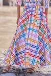 Buy_Dash And Dot_Multi Color Cotton Multi-checked Maxi Skirt _Online_at_Aza_Fashions