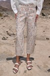 Shop_Dash And Dot_White Cotton, Linen Embroidery Floral Pant _Online_at_Aza_Fashions