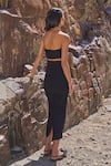Shop_Dash And Dot_Black Polyester, Spandex Bandeau Neck Ruched Bodycon Skirt Set _at_Aza_Fashions