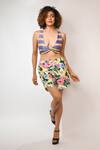 Rimi Nayak_Multi Color Bemberg, Satin Floral Printed Shorts _Online_at_Aza_Fashions