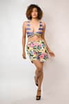 Buy_Rimi Nayak_Multi Color Bemberg, Satin Scoop Neck Multicolour Stripe Bralette _at_Aza_Fashions