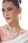 Nazaakat By Samara Singh Aqua Brass Necklace And Earring Set Online Nazaakat By Samara Singh_Aqua Brass Necklace And Earring Set _Online
