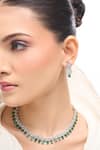 Shop Nazaakat By Samara Singh Green Brass American Diamond Jewelry Set Shop_Nazaakat By Samara Singh_Green Brass American Diamond Jewelry Set