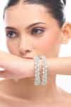 Shop_Nazaakat By Samara Singh_Silver Plated Aqua American Diamond Bangles _Online_at_Aza_Fashions