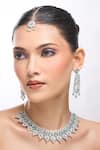 Nazaakat By Samara Singh_Aqua American Diamond Necklace Set _at_Aza_Fashions