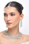 Nazaakat By Samara Singh_Aqua American Diamond Necklace Set _Online