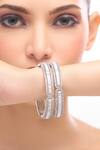 Buy_Nazaakat By Samara Singh_Silver Plated Imitation Diamonds American Bangles Set _at_Aza_Fashions