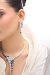 Nazaakat By Samara Singh_Blue American Diamond Necklace And Earrings _at_Aza_Fashions