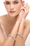 Buy_Nazaakat By Samara Singh_Gold Plated Imitation Diamonds And White American Bangles Set _at_Aza_Fashions