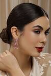 Buy_Ruby Raang_Pink Doublet Earrings _at_Aza_Fashions