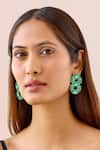 Shop_Bblingg_Green Crystals Emerald Swarovski Stud Earrings _at_Aza_Fashions