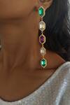 Bblingg_Multi Color Crystals Cavi Danglers With _at_Aza_Fashions