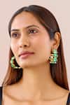 Bblingg_Emerald Green Crystals Cavana Hoops With _Online_at_Aza_Fashions