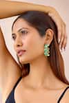 Shop_Bblingg_Emerald Green Crystals Cavana Hoops With _at_Aza_Fashions