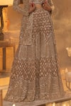 Buy_House Of Sikka_Beige Net Sequins, Embroidery Sweetheart , Open Designer Sharara Set _Online_at_Aza_Fashions