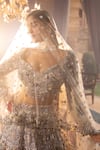 Shop_House Of Sikka_Multi Color Net Sequins, Beads, Embroidery Multi-colour Designer Lehenga Set _at_Aza_Fashions