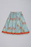 Little Brats_Orange Cotton, Silk Beads, Sequins, Tassels, Embroidery Blouse And Ghagara Set _Online_at_Aza_Fashions