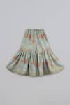 Shop_Little Brats_Gray Cotton, Silk Tassels, Beads, Embroidery Grey And Orange Top & Sharara Set _Online_at_Aza_Fashions