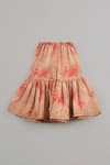 Little Brats_Beige Cotton, Silk Tassels, Embroidery And Red Top & Sharara Set _Online_at_Aza_Fashions