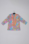 Shop_Little Brats_Blue Cotton, Silk Embroidery Multicolor Kurta And Dhoti Set _Online_at_Aza_Fashions