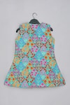 Buy_Little Brats_Blue Cotton, Silk Beads, Sequins, Embroidery Top And Sharara Set _Online_at_Aza_Fashions