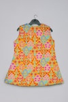 Buy_Little Brats_Mustard Cotton, Silk Sequins, Embroidery Top And Sharara Set _Online_at_Aza_Fashions