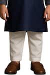 Buy_PAARSH_Navy Linen, Satin, Cotton Embroidery Blue Designer Kurta Set _Online_at_Aza_Fashions