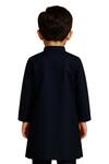 Shop_PAARSH_Navy Linen, Satin, Cotton Embroidery Blue Designer Kurta Set _Online_at_Aza_Fashions