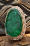 Shop_Paisley Pop_Green Doublet Stone Statement Ring _at_Aza_Fashions