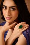 Buy_Paisley Pop_Green Doublet Stone Statement Ring _Online_at_Aza_Fashions