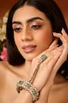 Shop_Paisley Pop_Mint Gemstones Polki Statement Hathphool _Online_at_Aza_Fashions