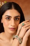 Buy_Paisley Pop_Mint Gemstones Polki Statement Hathphool _at_Aza_Fashions