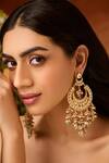 Buy_Paisley Pop_Mint Crystals, Pearls Kundan Chandbali Earrings _at_Aza_Fashions