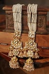 Shop_Paisley Pop_Gold Plated Pearls Kundan Jhumka Earrings With Kaan Chain _Online_at_Aza_Fashions