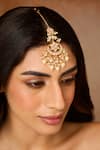 Shop_Paisley Pop_Gold Plated Kundan Maangtikka With Pearls _Online_at_Aza_Fashions