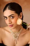 Buy_Paisley Pop_Gold Plated Pearls, Stones Kundan Necklace Set _at_Aza_Fashions