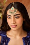 Buy_Paisley Pop_Green Kundan Statement Maangtikka _at_Aza_Fashions