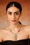 Buy_Paisley Pop_Pink Multicolored Kundan Necklace _at_Aza_Fashions