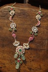 Buy_Paisley Pop_Pink Multicolored Kundan Necklace _Online_at_Aza_Fashions