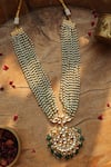 Shop_Paisley Pop_Green Kundan Necklace _Online_at_Aza_Fashions