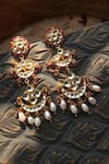 Shop_Paisley Pop_Red Pearls Kundan Earrings _at_Aza_Fashions