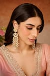 Paisley Pop_Pink Pearls Kundan And Designer Earrings _Online_at_Aza_Fashions